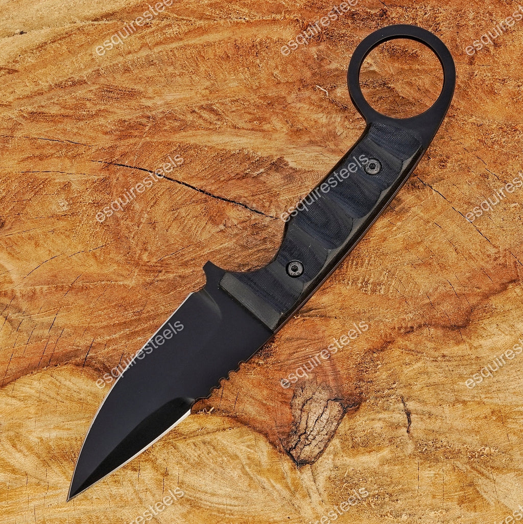 Custom Black Fixed Blade Knife