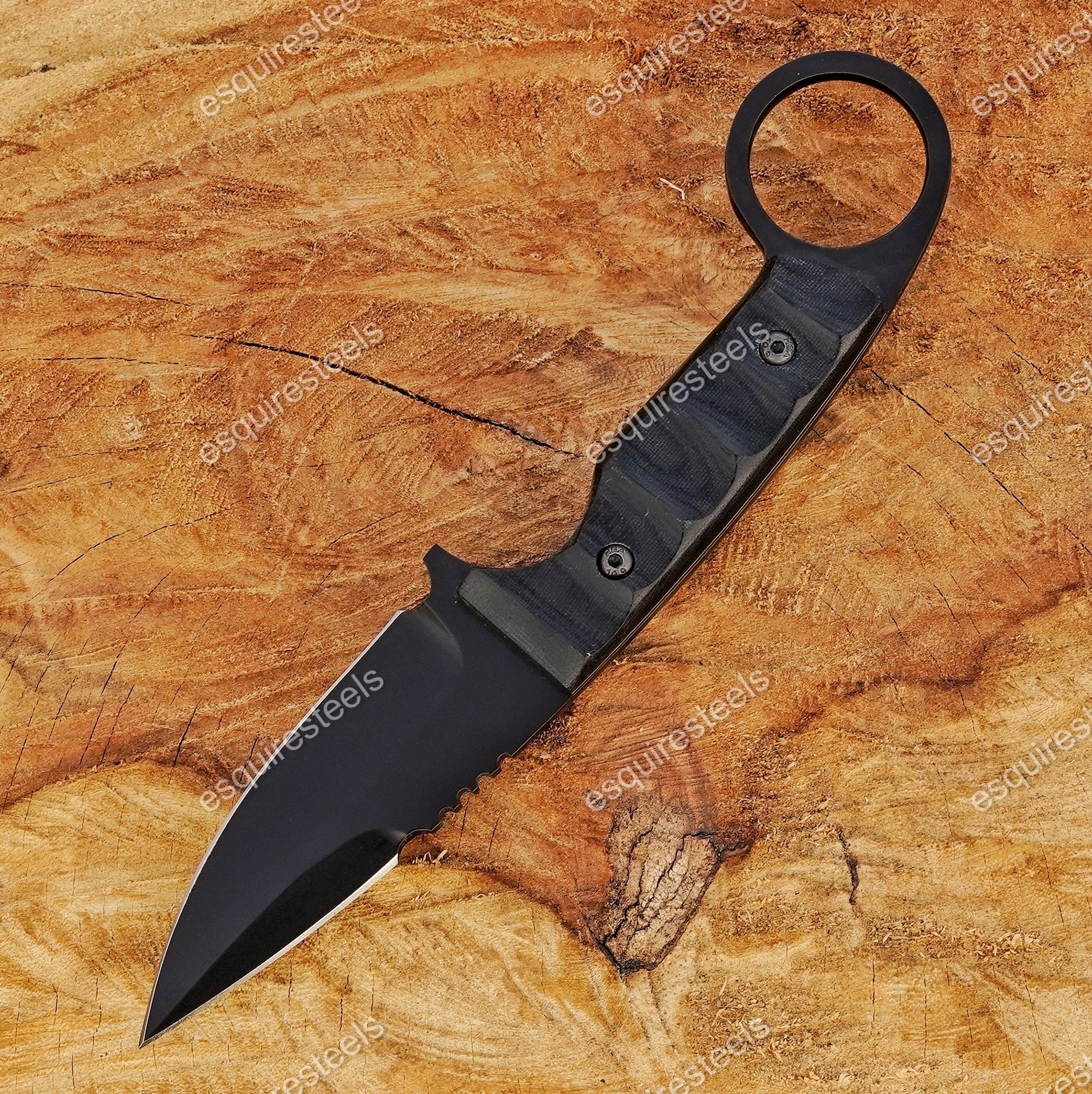 Custom Black Fixed Blade Knife