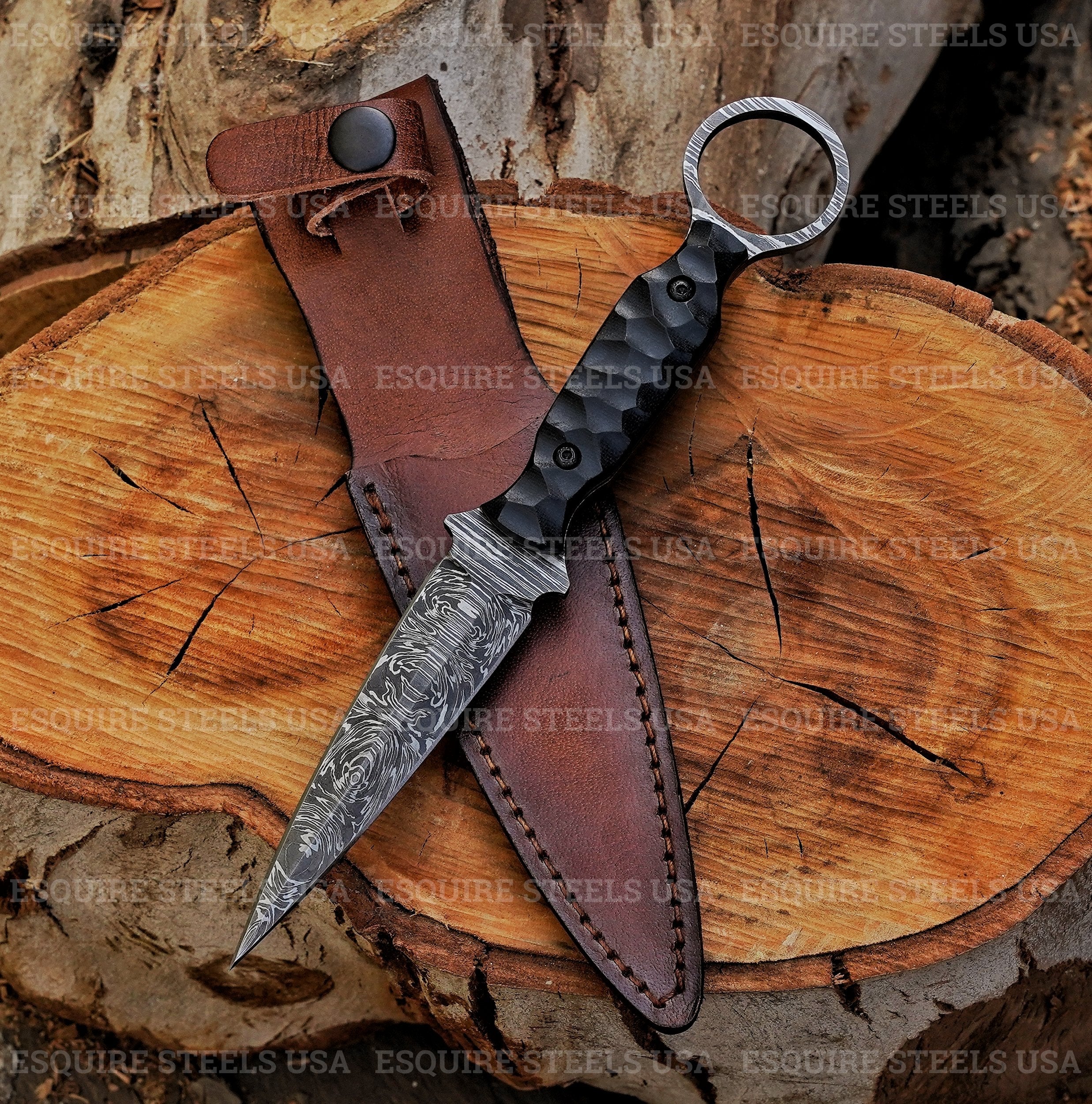 Custom Damascus Dagger Knife