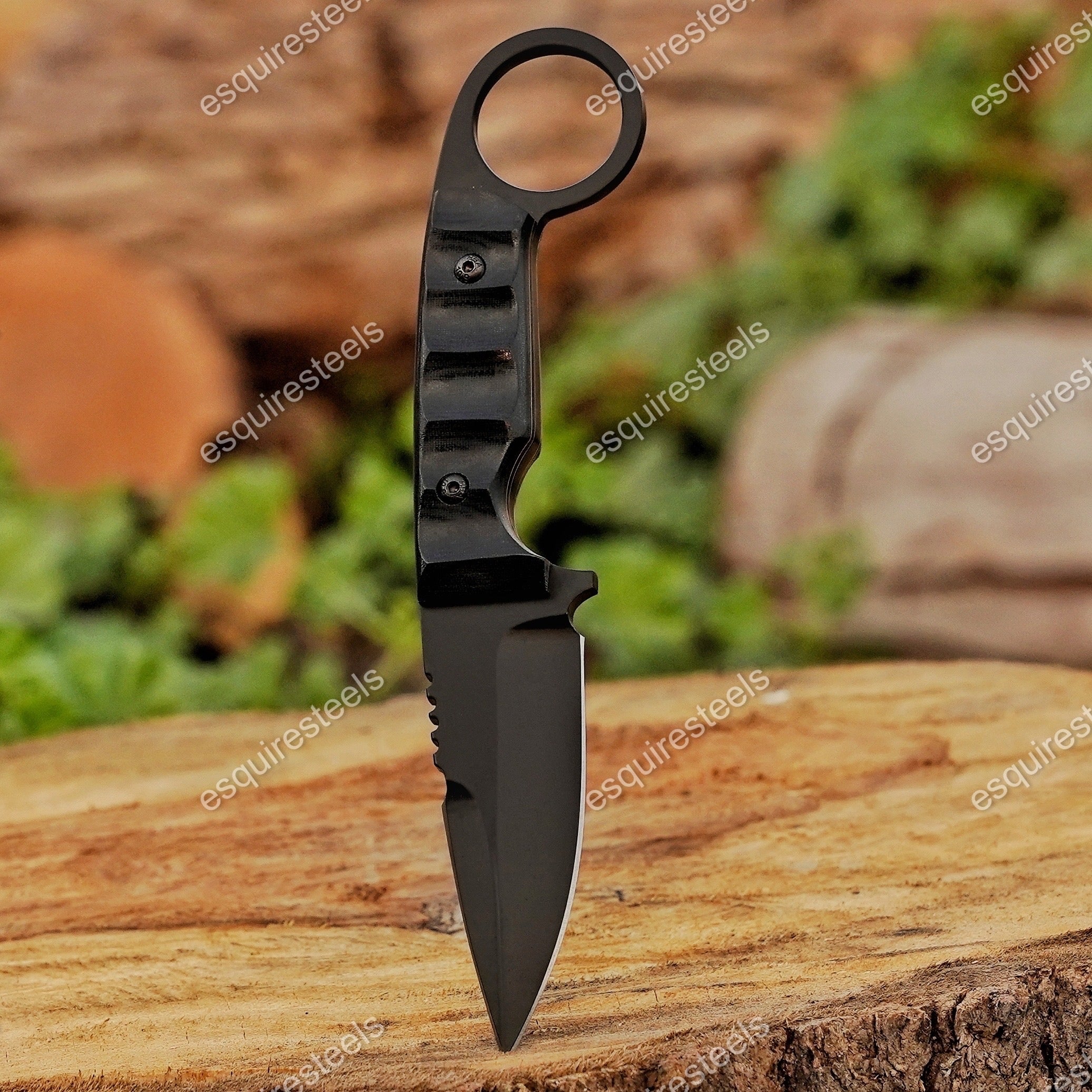 Custom Black Fixed Blade Knife