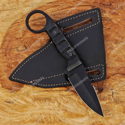 Custom Black Fixed Blade Knife