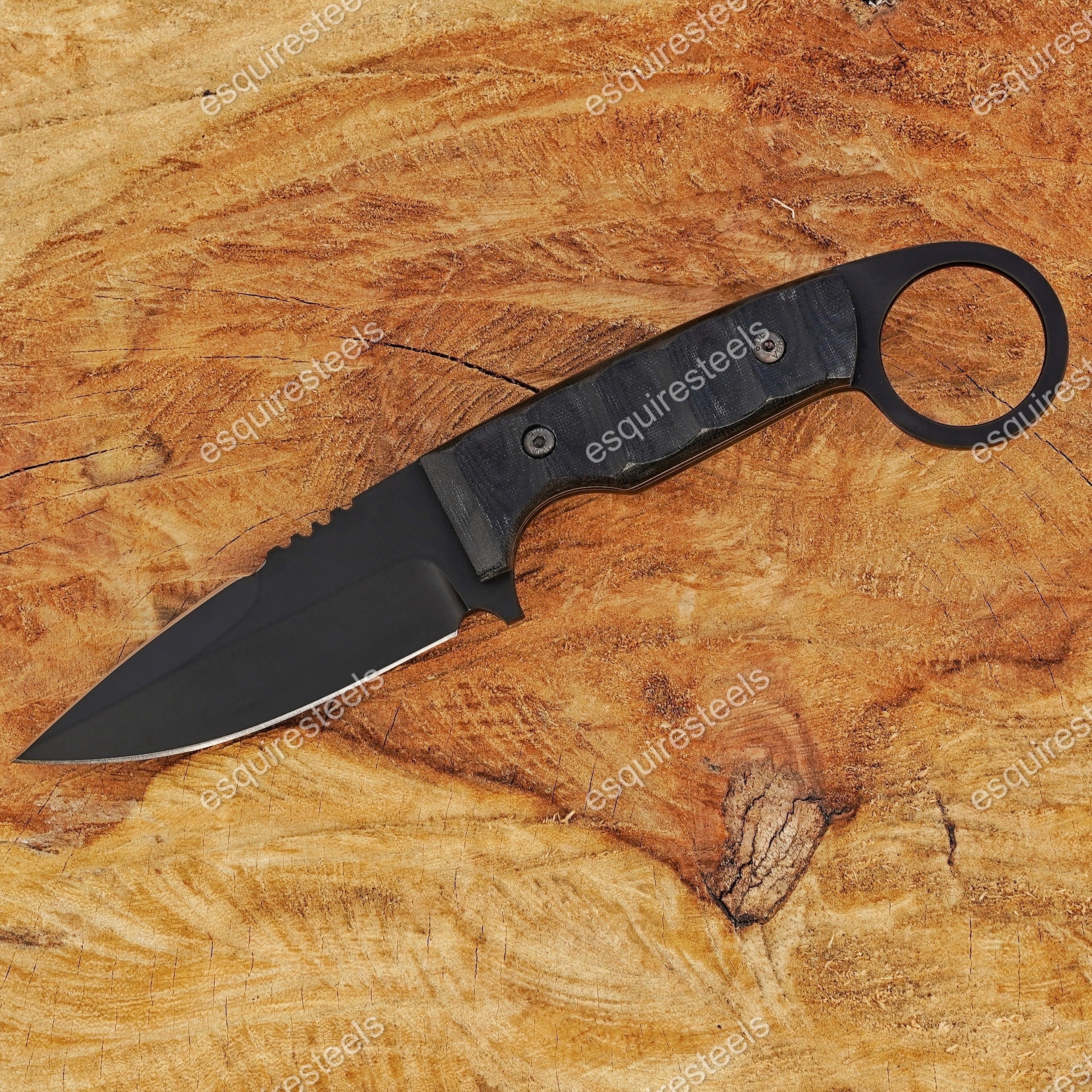 Custom Black Fixed Blade Knife