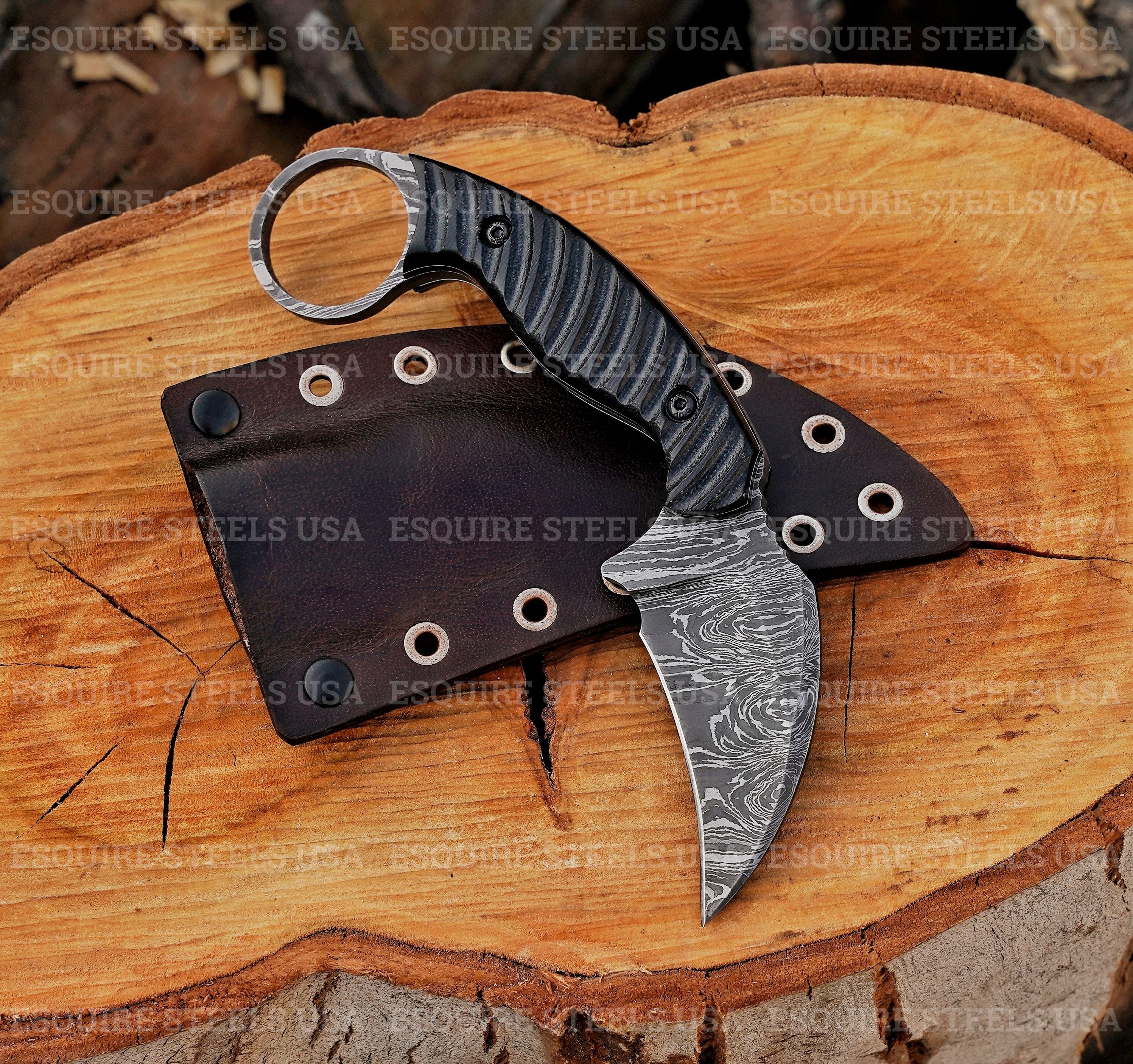 Handmade Edc Damascus Karambit